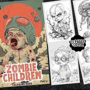Libro da colorare horror per bambini zombi: 75 pagine stampabili (PDF)