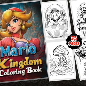 Mario and Friends 75+Pages  Coloring Book Colorful Designs, Printable Coloring Pages, Fantasy Cartoon Coloring Book for Adults and Kids