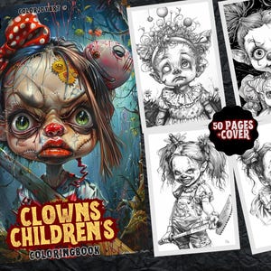 Clowns Horror Coloring Book: 50 Scary Printable Pages (PDF)