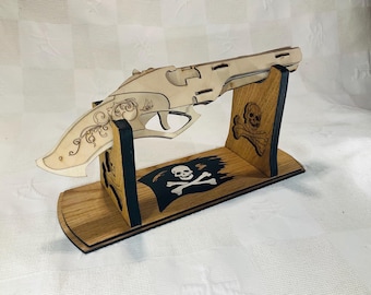 Unique Pirate Flintlock Pistol Stand - Perfect for Displaying Your Collection