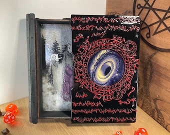 Painted Arkham Horror Inspired Dice Tray and Storage Box.
