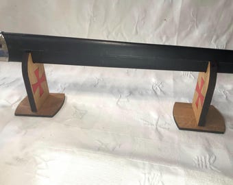 Rustic Oak Sword Holder for Knights Templar Collection