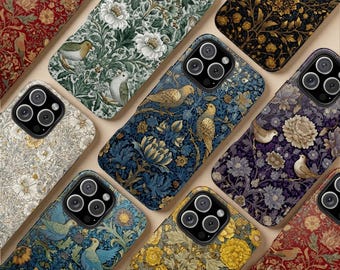 William Morris Phone Case, William Morris Wallet Phone Cover, Phone Cover For iPhone 17 16 15 14 13 12 11 Samsung S25 S24 S23 Case