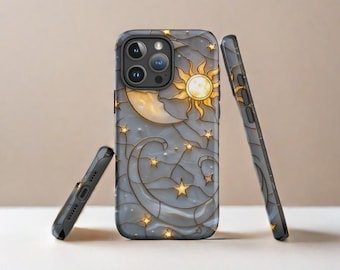 Celestial Stained Glass Moon Sun Google Pixel Case