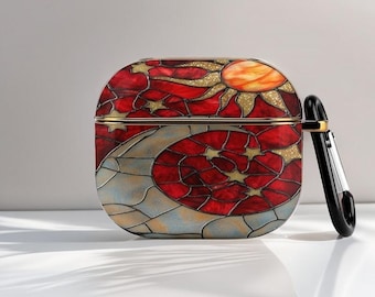 Stained Glass Moon AirPods Case: Celestial Lover Gift