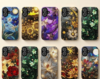 Stained Glass Floral Google Pixel Case: Pixel 10, 9 Pro, 8, 7, 6