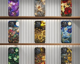 Stained Glass Floral Phone Case: Artistic Flower Phone Cover