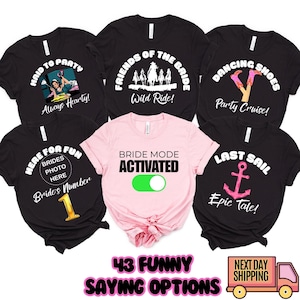 Custom Funny Bachelorette Party Shirts, Matching Bridesmaid Tees for Girls Trip, Maid of Honor and Team Bride Tops, Wedding Party Gifts