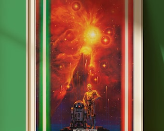 1983年スターウォーズ　ジェダイ　希少レア　イラストポスターヴィンテージ印刷物 1983年スターウォーズ ジェダイ 希少レア イラストポスター