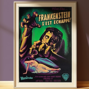 The Curse of Frankenstein Movie Poster Classic Horror Film Poster Vintage Horror Movie Poster Horror Vintage Movie Poster Horror Film Decor