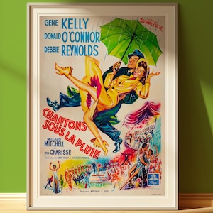 Singing in the Rain Movie Poster Classic Hollywood Movie Poster Singing in the Rain Vintage Movie Poster Classic Film Poster Retro Decor