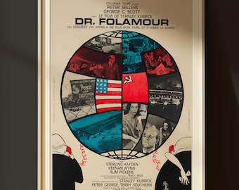 Vintage Dr. Strangelove Poster French Dr. Strangelove Movie Poster Vintage Stanley Kubrick Poster Classic Movie Poster Kubrick Film Poster