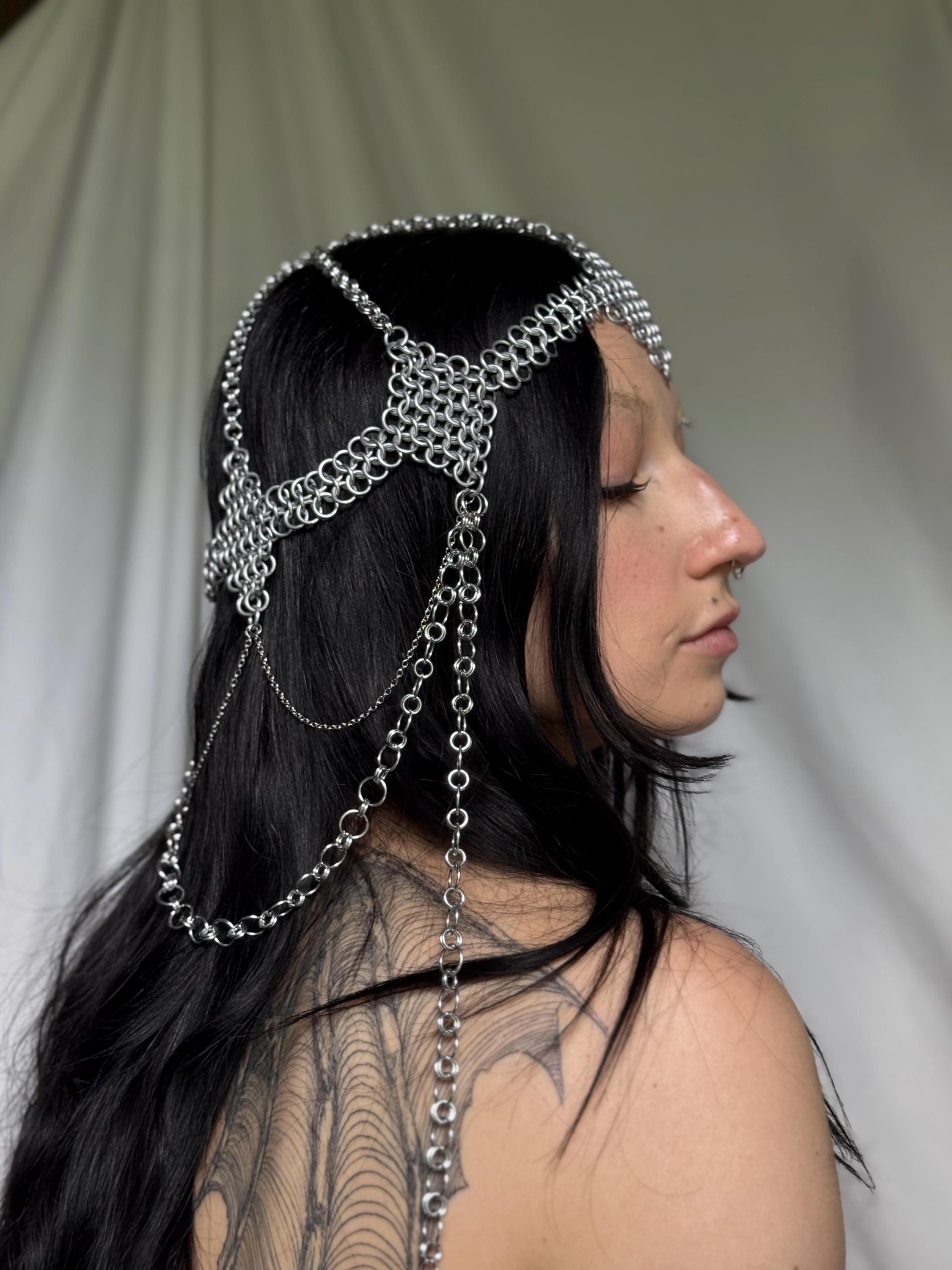 Chainmaille headpeace chainmaille headpiece for ren faire this year ?⛓️ main image 4