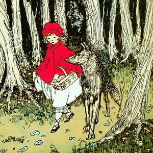 Rotkäppchen, Kinderzimmer Dekor, Reise durch das Bücherland, Babyzimmer, Kinderzimmer Dekor, Kinderzimmer Wandkunst, Märchenbuch Druck