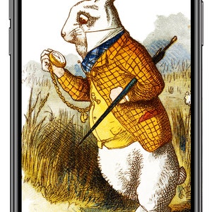 The White Rabbit, I'm Late, Alice in Wonderland Decoration, Wonderland Art Print, Wall Decor, Fantasy Wall Art, John Tenniel, Nursery Room image 3