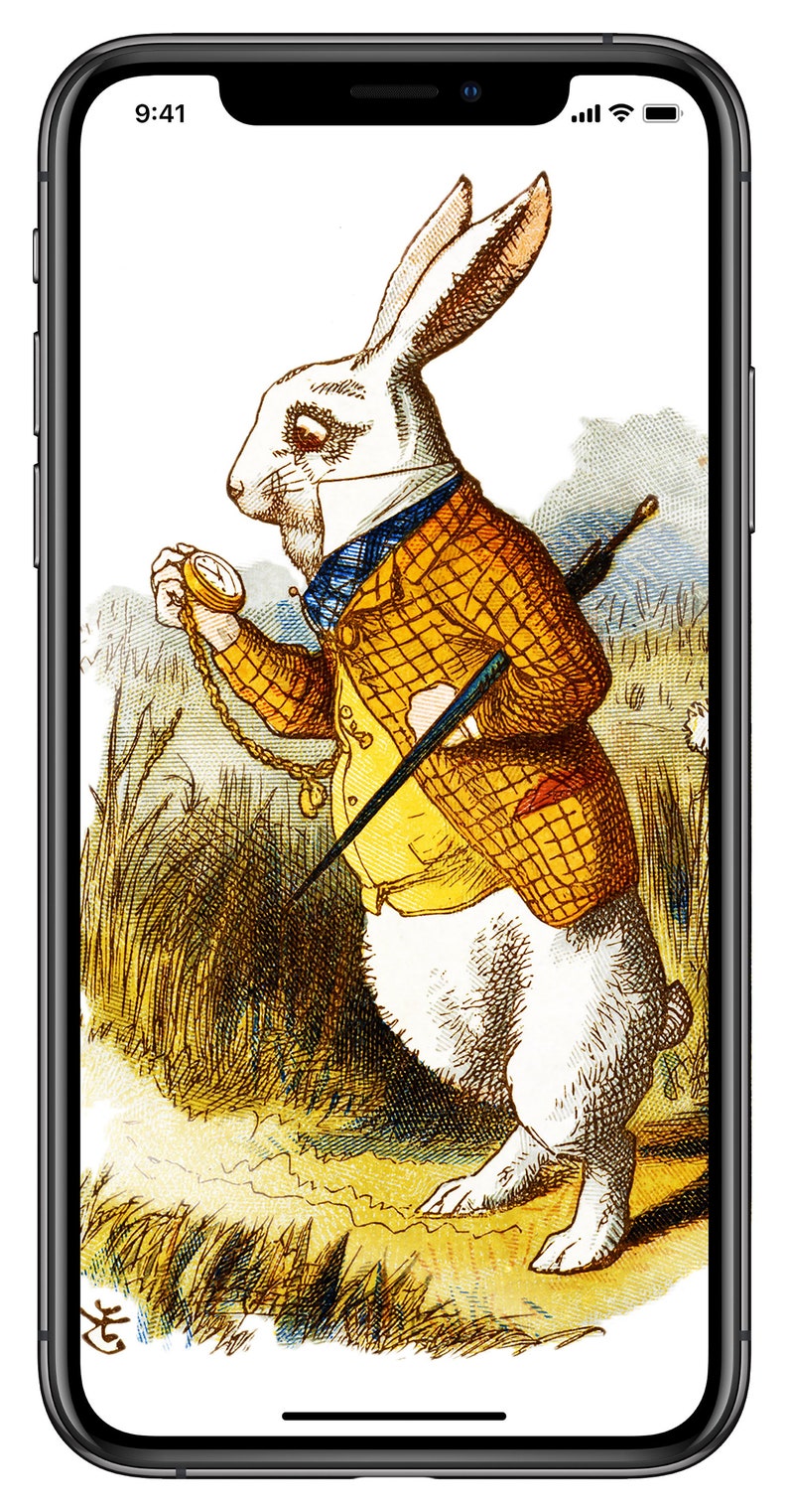 The White Rabbit, I'm Late, Alice in Wonderland Decoration, Wonderland Art Print, Wall Decor, Fantasy Wall Art, John Tenniel, Nursery Room image 3