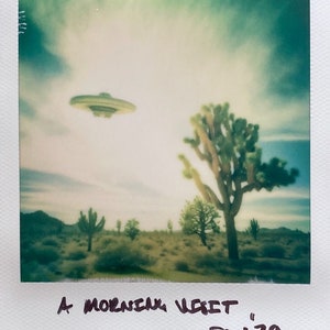 Framed Polaroid of a UFO Flying over Joshua Trees image 2