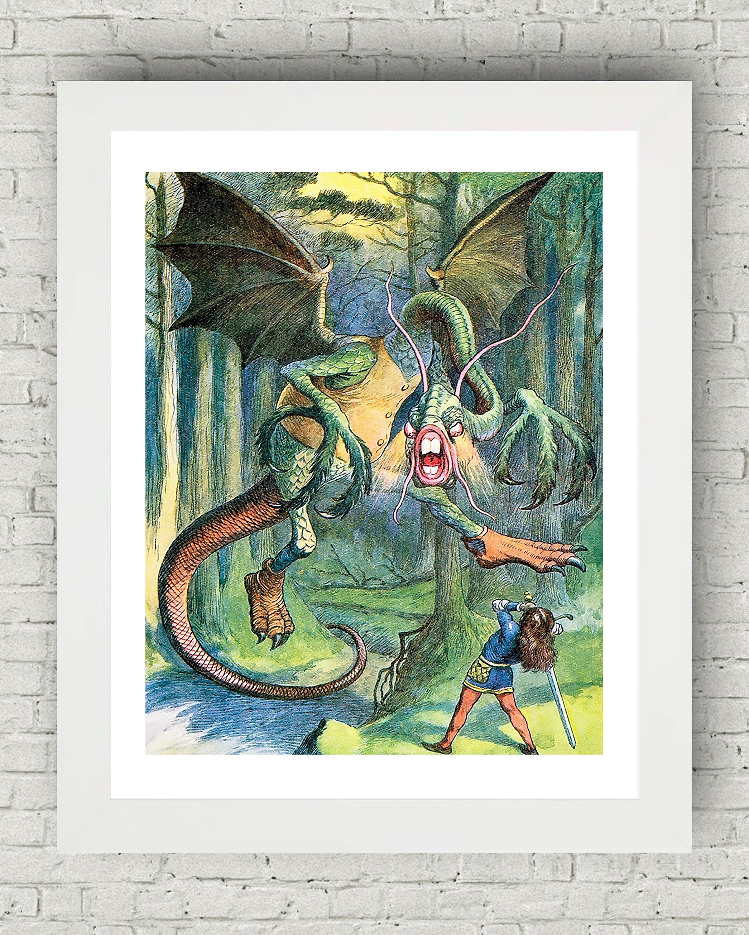 Alice in Wonderland Jabberwocky Decoupage Collage Wall Mail Organizer agrohort.ipb.ac.id