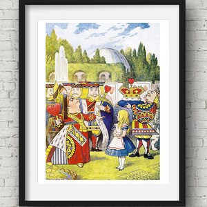 Königin der Herzen, Alice im Wunderland Dekor, Digitaler Download, Wand dekor, Fantasy Wandkunst, Kinderzimmer Dekor, John Tenniel, Interior Decor