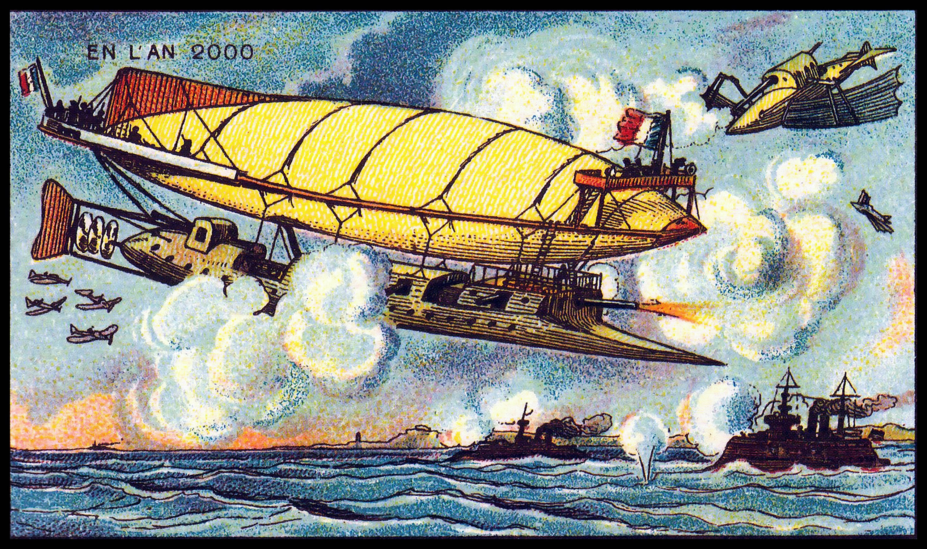 Science Fiction French Victorian Era Sci Fi Airship Battle Etsy