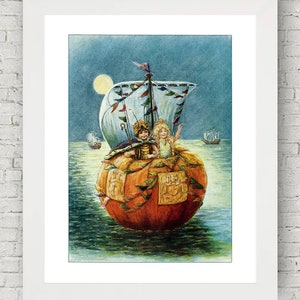Peter Peterkin, Happily Ever After, Danish Fairy Tale, Gilly Bear, Baby Room, Childrens Decor, Kids Decor, Cute Art, Nursery Decor, Sailing