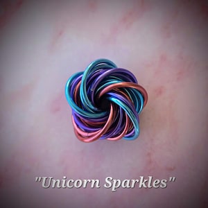 Unicorn Chainmail Mobius Ball Fidget Toy: Handmade Aluminum Desk Toy