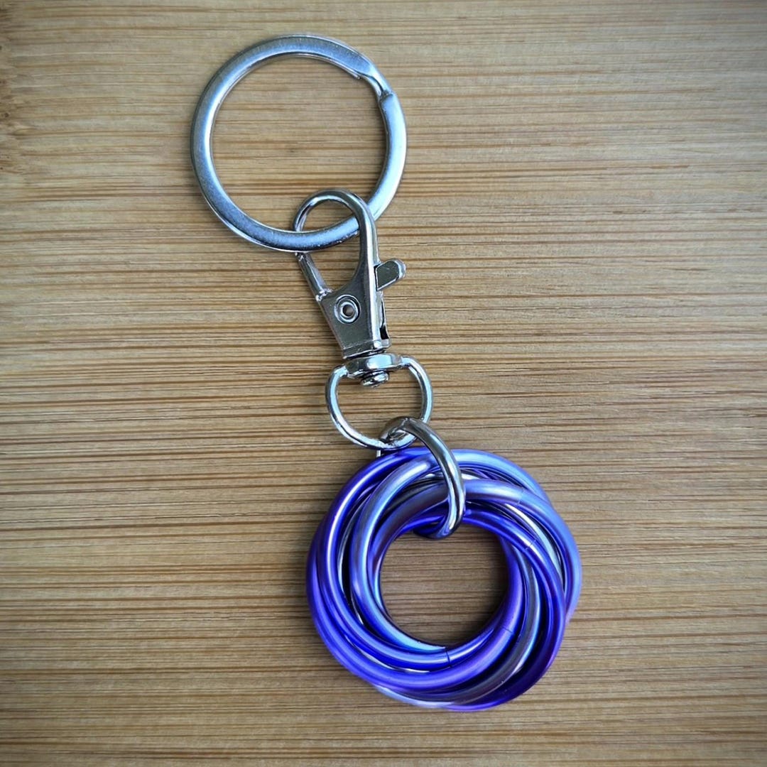 Titanium Keychain Fidget Stainless Steel Aluminum Keychain: Purple Mobius Fidget Toy - Etsy