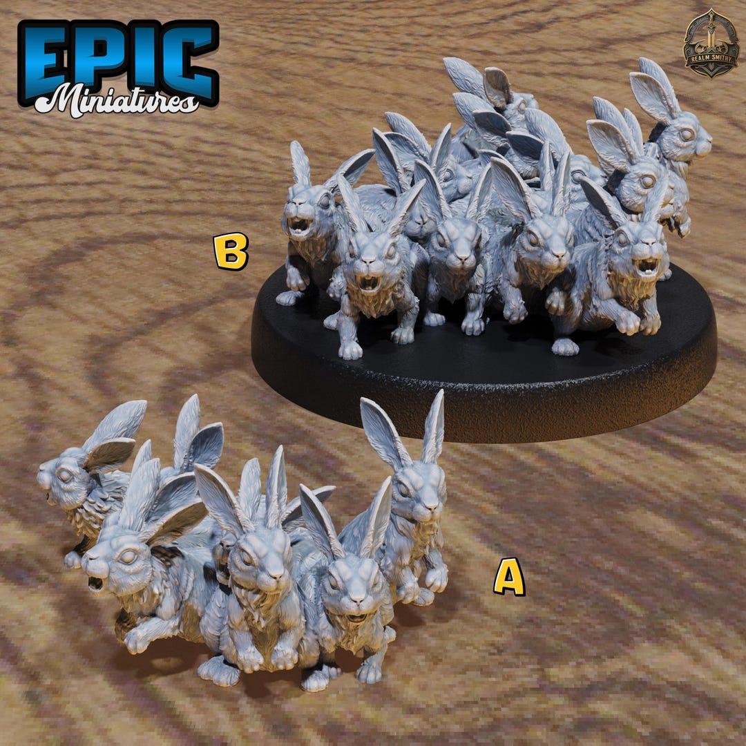 Rabbit Swarms | Premium Dnd Miniatures | High Quality Resin | D&amp;D RPG | Swarm, Bundle, Rabbits ...
