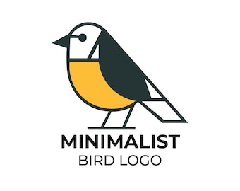 Geometrisches Vogel Logo: Modernes minimalistisches Design (EPS, PNG, SVG Download)