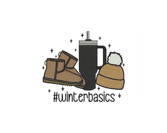 Winter Basics Stickdatei: Ugg Boots, Stanley Tumbler (DST, PES)