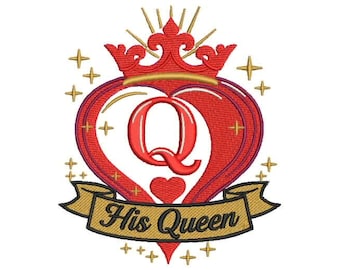 Königin Herz Krone Stickdatei | Valentinstag Paar (Digitaler Download)