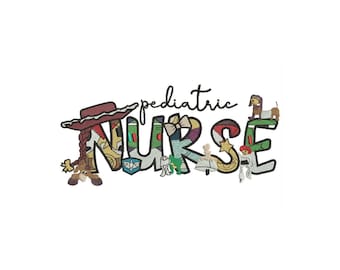 Kinder Krankenschwester Stickdatei | Word Art Datei (DST, PES Format)