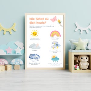 Póster de emociones para niños: el tiempo y los sentimientos | DIN A4 PDF | Aprendiendo emociones | Jardín de infancia | Póster de aprendizaje digital