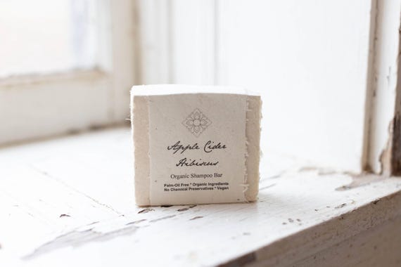 Apple Cider Vinegar Hibiscus Shampoo Bar, Organic, Palm Oil Free, Vegan, Plastic Free, Zero Waste, 5 oz