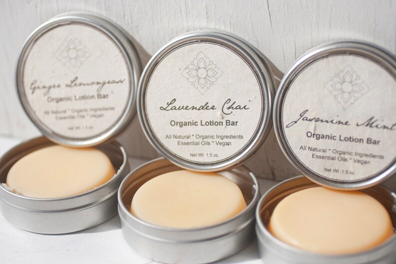 Lavender Chai Organic Lotion Bar Solid Lotion, Great Zero Waste Option image 4