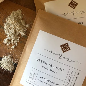 Green Tea Mint Clay Face Mask, 1 oz