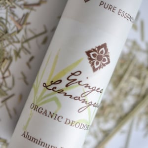 Deodorant - Ginger Lemongrass Organic Deodorant, Vegan, Aluminum-Free