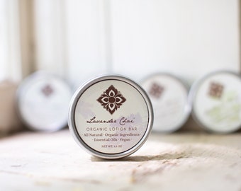 Lavender Chai Organic Lotion Bar - Solid Lotion, Great Zero Waste Option