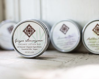 Ginger Lemongrass Organic Vegan Lotion Bar, Great Zero Waste Option!