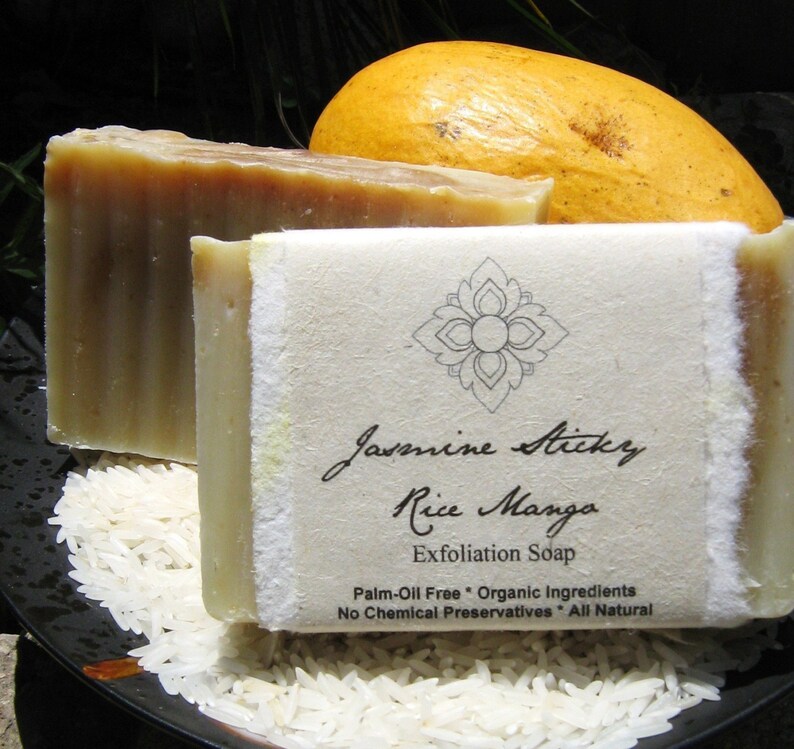 Jasmine Sticky Rice Mango Organic Exfoliation Soap Bar Palm Etsy