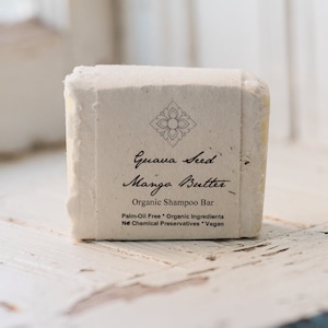 Guava Seed Mango Butter Shampoo Bar, Organic, Palm Oil Free, Vegan, Plastic Free, Zero Waste, 4.5 oz