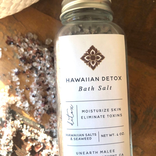Hawaiian Detox Bath Salt, 4 oz glass jar