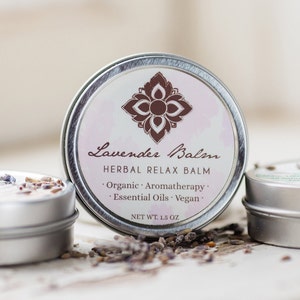 Lavender Balm, Organic Herbal Relax Balm, 1.5 oz