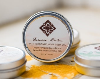 Turmeric Healing Organic Balm, 1.5 oz, organic healing salve, great for sensitive skin
