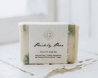 Prickly Pear Organic Olive Oil Soap, Super Moisturizing, Vitamin E, Pure Organic Olive, Palm Oil Free