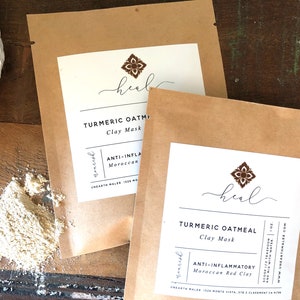 Turmeric Oatmeal Clay Face Mask, 1 oz., Great for Sensitive Skin Types
