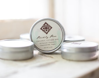 Prickly Pear Organic Vegan Lotion Bar  1.5 oz, Great Zero Waste Option!