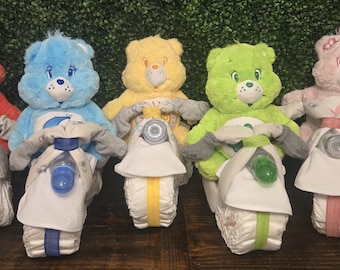 Care Bear Diaper Cake Motorcycle Rides
