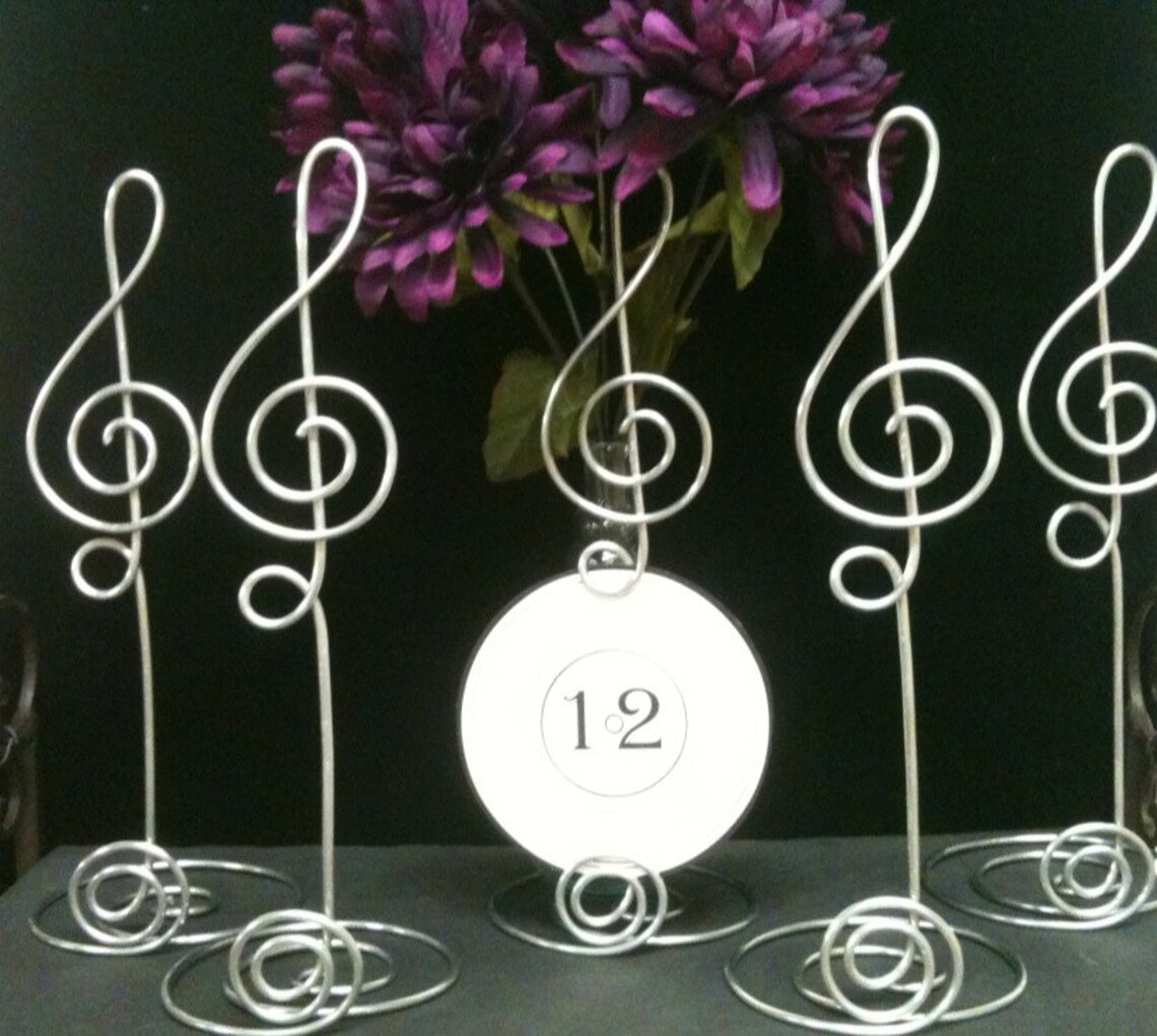 10 JUMBO Card Holder Music Note Silver 10 INCH Treble Clef Etsy