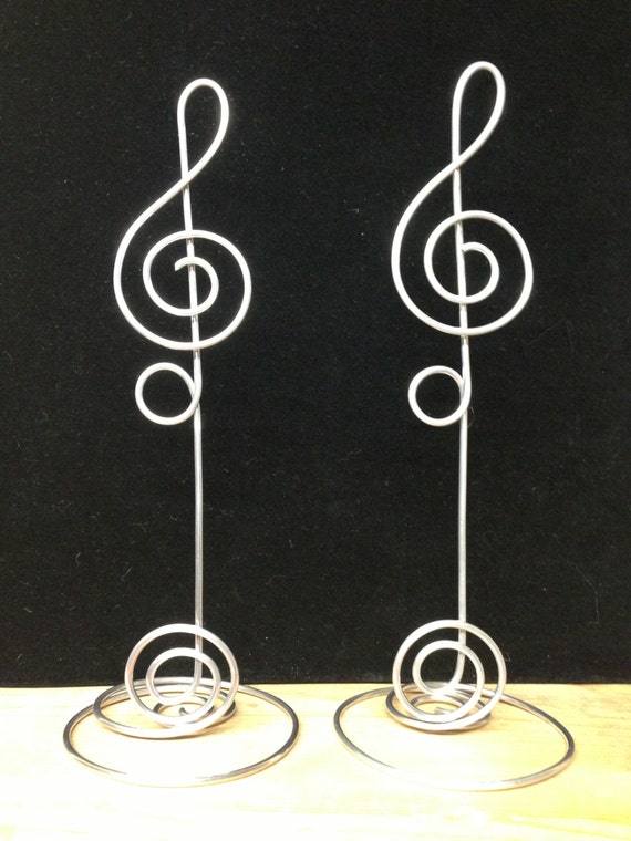 Items similar to 10 Music Note Treble Clef Card Holder or Wire Stand